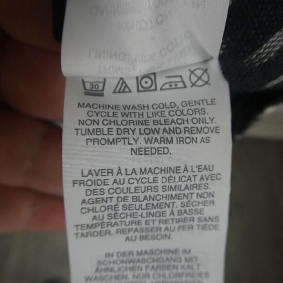 J. Crew Navy Faux Wrap Tie Sleeveless Mini Dress Cotton Linen Trim Ikat Size 2 - Picture 11 of 13